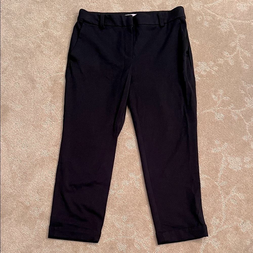 Loft The Devin Slim Black Cropped Pants, 8P